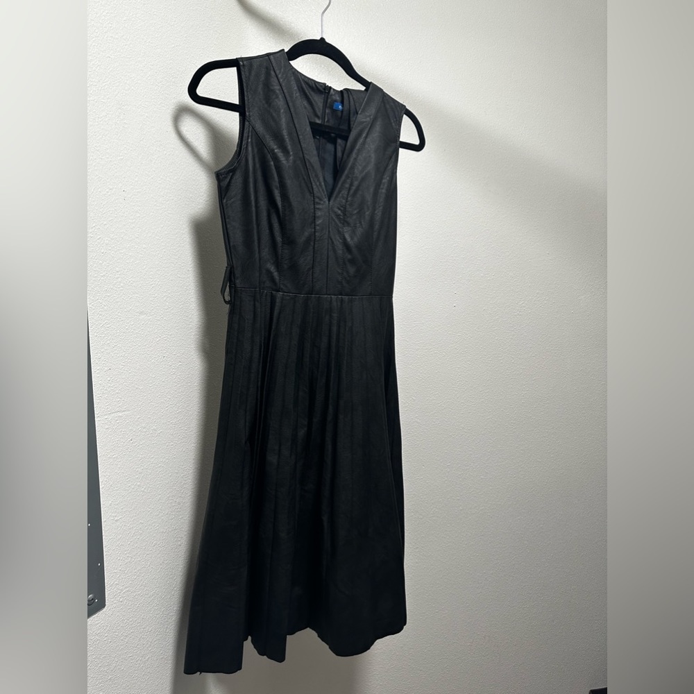 Black faux leather dress